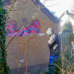Graffiti verwijderen in uitvoering
