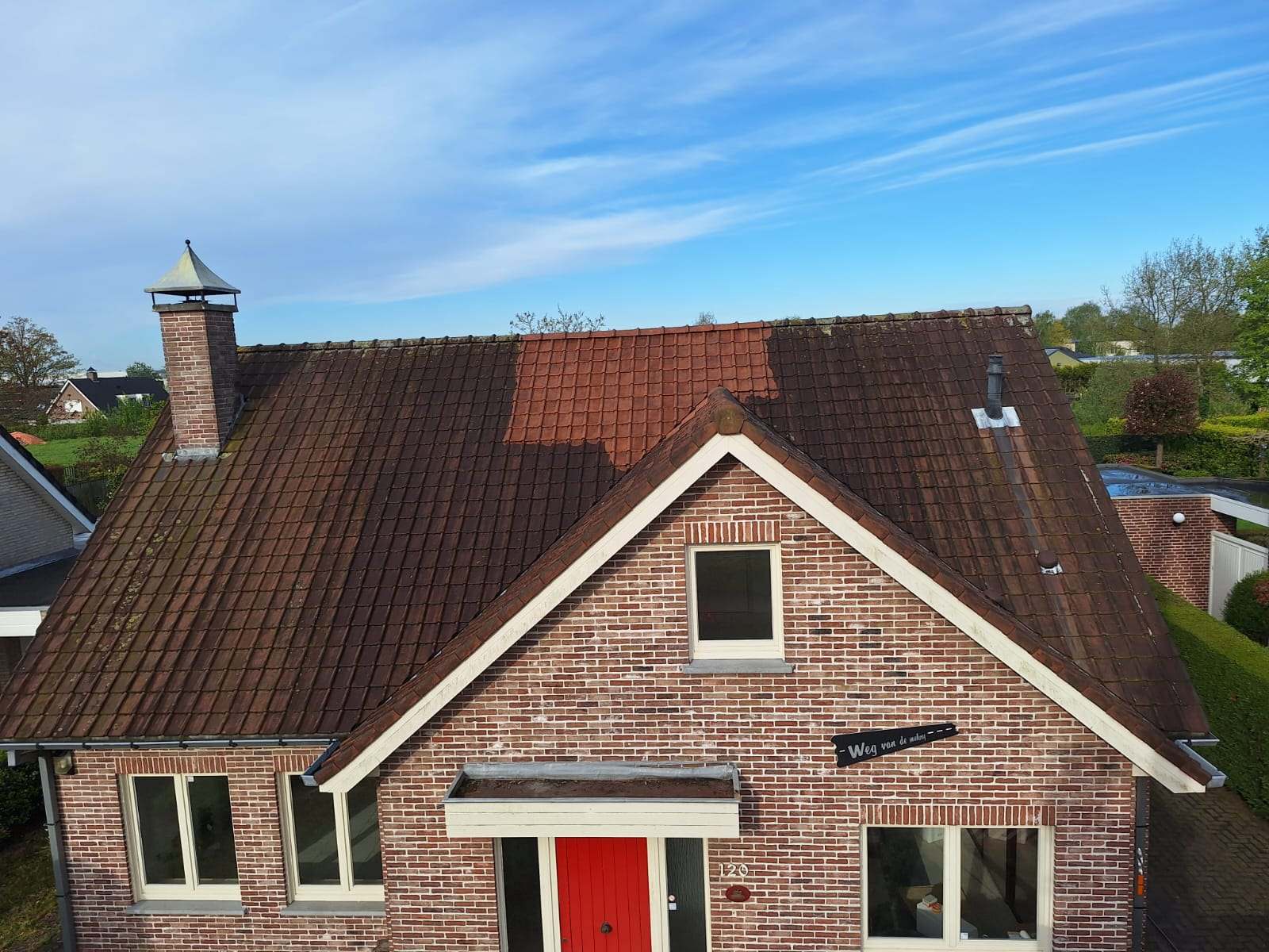 Dak reinigen voorkant VOOR